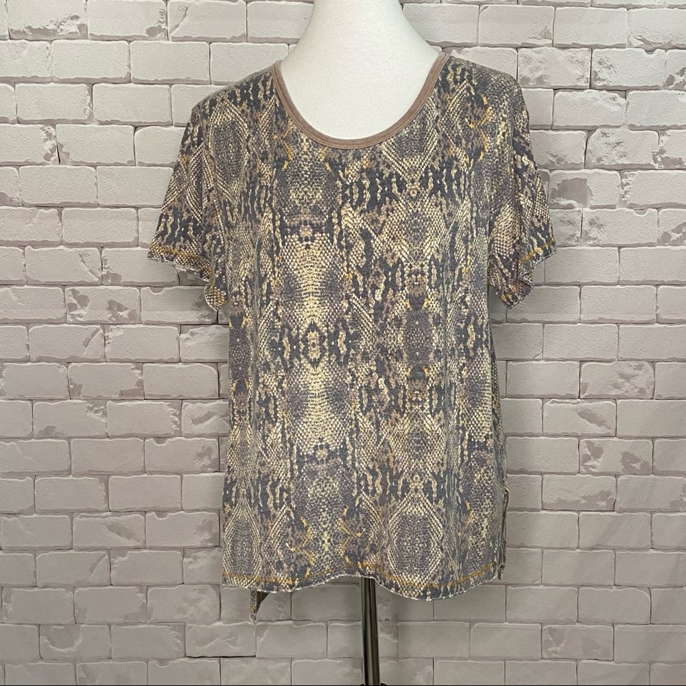 We the Free Snakeskin Print Top Small
